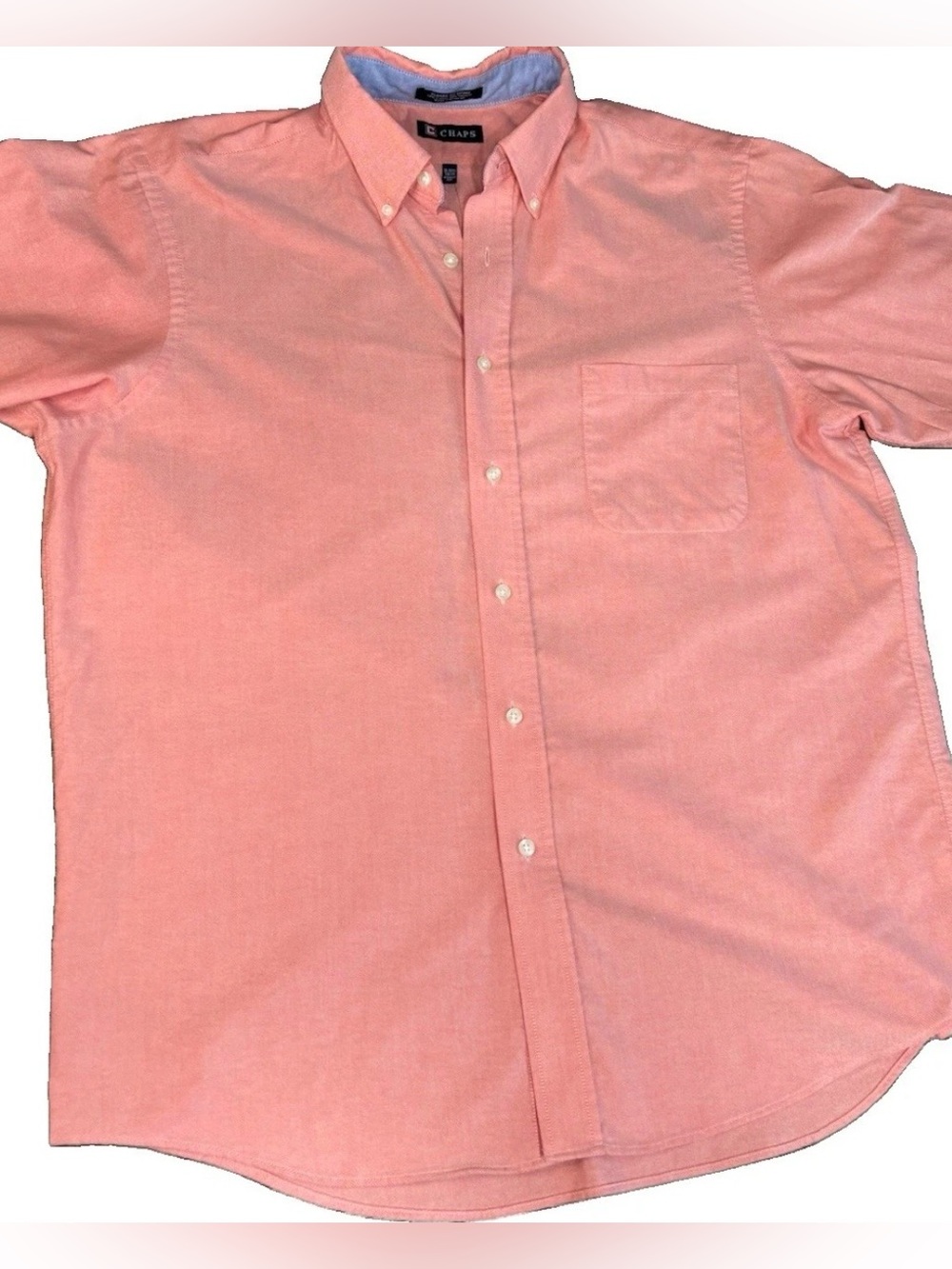 Chaps Classic Fit Oxford Button Down Shirt Wrinkle Resistant 16-16 1/2 Coral 🩷